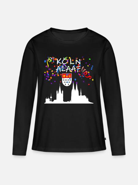 Köln Alaaf Stadtbild,Karneval Fastnacht shirt fun - Frauen Premium Bio Langarmshirt - Schwarz