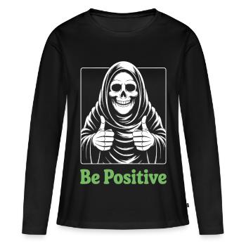 Soyez positif, Faucheuse - T-shirt manches longues Premium bio Femme - noir - Devant - Julia (174cm)