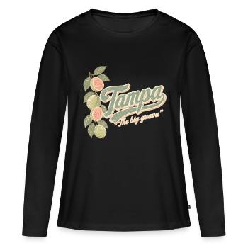Tampa The Big Guava Retro - T-shirt manches longues Premium bio Femme - noir - Devant - Julia (174cm)