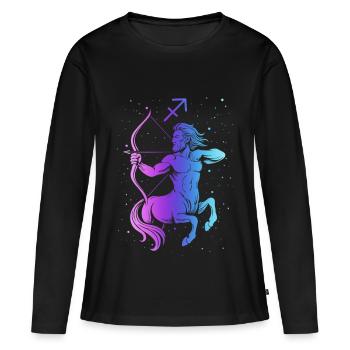 Nebula Centaur Archer - Women's Premium Organic Long Sleeve Shirt - black - Front - Julia (174cm)