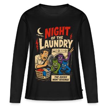 Nacht der Rachesocken - Frauen Premium Bio Langarmshirt - Schwarz - Vorne - Julia (174cm)