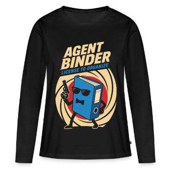 Agent Binder – License to Organize Büro Humor - Frauen Premium Bio Langarmshirt - Schwarz - Vorne - Julia (174cm)
