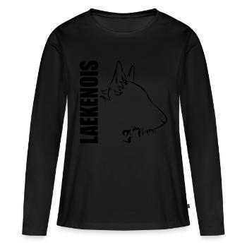 LAEKENOIS PROFIL Wilsigns - T-shirt manches longues Premium bio Femme - noir - Devant - Julia (174cm)