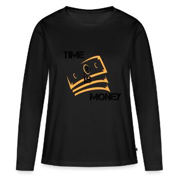 argent - T-shirt manches longues Premium bio Femme - noir - Devant - Julia (174cm)