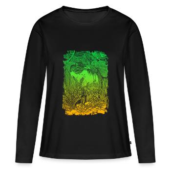 Dschungel Regenwald Naturschutz Amazonas - Frauen Premium Bio Langarmshirt - Schwarz - Vorne - Julia (174cm)