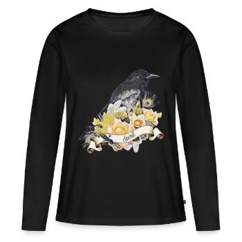 Corbeau, Corbeau, Esprit - T-shirt manches longues Premium bio Femme - noir - Devant - Julia (174cm)