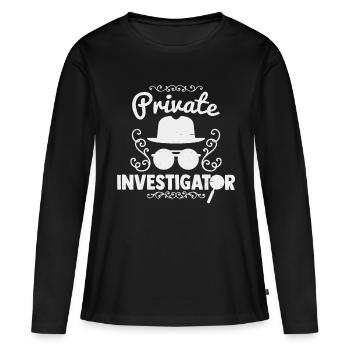 détective privé - T-shirt manches longues Premium bio Femme - noir - Devant - Julia (174cm)