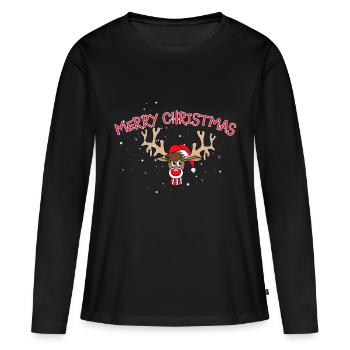 Merry Christmas Rennier Rudolf - T-shirt manches longues Premium bio Femme - noir - Devant - Julia (174cm)