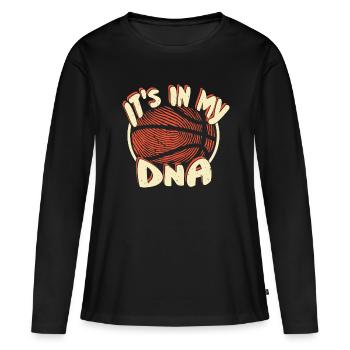 C'est dans mon ADN - Basketball B-Ball Ball Game Dunk - T-shirt manches longues Premium bio Femme - noir - Devant - Julia (174cm)
