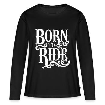 Né pour monter - T-shirt manches longues Premium bio Femme - noir - Devant - Julia (174cm)