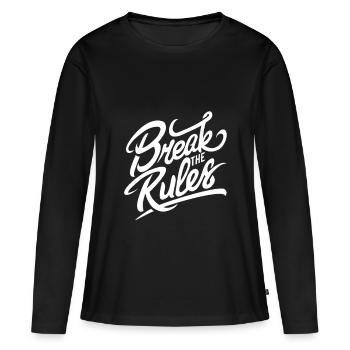 Briser les règles - T-shirt manches longues Premium bio Femme - noir - Devant - Julia (174cm)