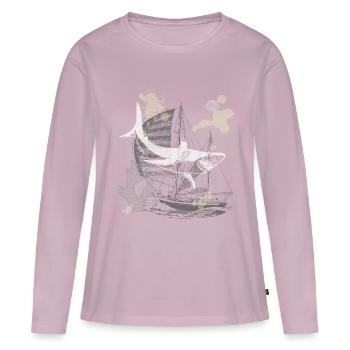 Vintage Steampunk Nautik Design Hai - Frauen Premium Bio Langarmshirt - Altrosa - Vorne - Julia (174cm)