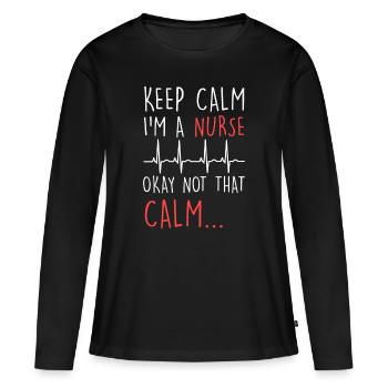 Nurse funny saying Nurse female doctor - Women's Premium Organic Long Sleeve Shirt - black - Front - Julia (174cm)