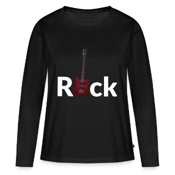 Rock - E guitare - T-shirt manches longues Premium bio Femme - noir - Devant - Julia (174cm)