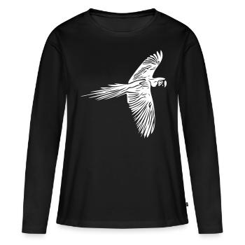 Perroquet / Perroquet - T-shirt manches longues Premium bio Femme - noir - Devant - Julia (174cm)