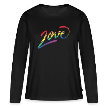 Liebe Gleichgeschlechtlich Schwul Lesbisch Pride - Frauen Premium Bio Langarmshirt - Schwarz - Vorne - Julia (174cm)