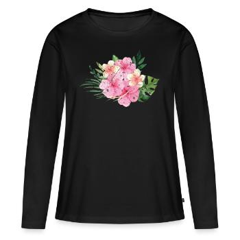 Tropen Sommerurlaub - Frauen Premium Bio Langarmshirt - Schwarz - Vorne - Julia (174cm)