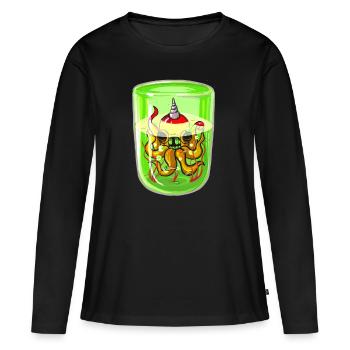 Poulpe Radioactif - T-shirt manches longues Premium bio Femme - noir - Devant - Julia (174cm)