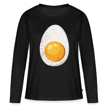 Ei - Frauen Premium Bio Langarmshirt - Schwarz - Vorne - Julia (174cm)
