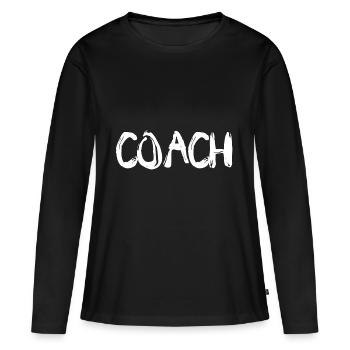 Entraîneur entraîneur - T-shirt manches longues Premium bio Femme - noir - Devant - Julia (174cm)