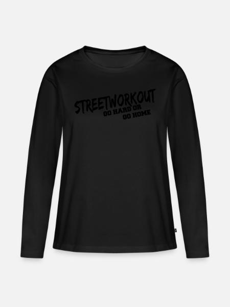Streetworkout - Frauen Premium Bio Langarmshirt - Schwarz