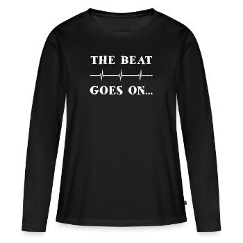 Herzinfarktpuls setzt Geschenk fort - Frauen Premium Bio Langarmshirt - Schwarz - Vorne - Julia (174cm)