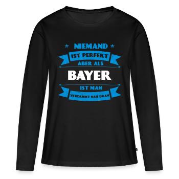 Perfekter Bayer - Bayern Deutschland - Frauen Premium Bio Langarmshirt - Schwarz - Vorne - Julia (174cm)