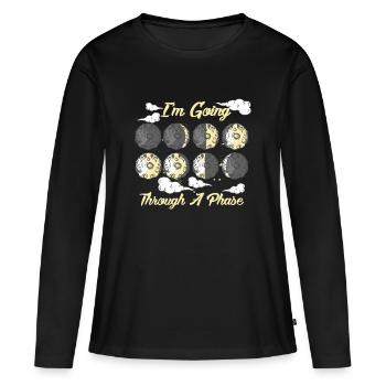 Je traverse une phase - Galaxie d'astronomie - T-shirt manches longues Premium bio Femme - noir - Devant - Julia (174cm)