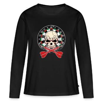 Fléchettes de fléchettes cadeau fléchettes flèche de lance crâne - T-shirt manches longues Premium bio Femme - noir - Devant - Julia (174cm)