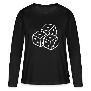 Dés cadeau casino jeu de plateau Pasch - T-shirt manches longues Premium bio Femme - noir - Devant - Julia (174cm)