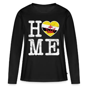 Drapeau Brunei Darussalam Negara Cadeau - T-shirt manches longues Premium bio Femme - noir - Devant - Julia (174cm)