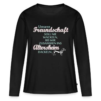 Friendship saying witty dog - Women's Premium Organic Long Sleeve Shirt - black - Front - Julia (174cm)