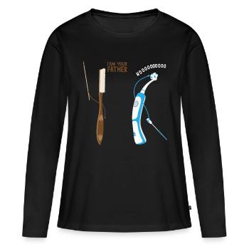 Ich bin dein Vater - Frauen Premium Bio Langarmshirt - Schwarz - Vorne - Julia (174cm)