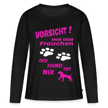 Hund Hundebesitzer Tierliebe - Frauen Premium Bio Langarmshirt - Schwarz - Vorne - Julia (174cm)
