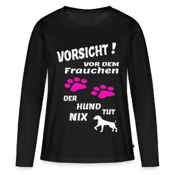 Hund & Frauchen - Frauen Premium Bio Langarmshirt - Schwarz - Vorne - Julia (174cm)