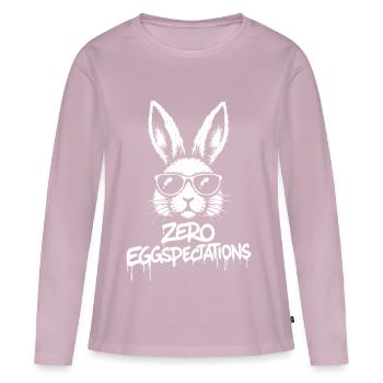 Zero Eggspectations - Frauen Premium Bio Langarmshirt - Altrosa - Vorne - Julia (174cm)