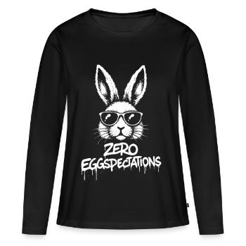 Zero Eggspectations - Frauen Premium Bio Langarmshirt - Schwarz - Vorne - Julia (174cm)