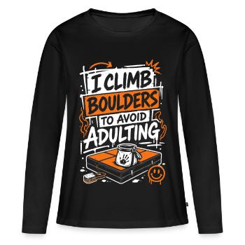 Grimpez des blocs : évitez l’adulte - T-shirt manches longues Premium bio Femme - noir - Devant - Julia (174cm)