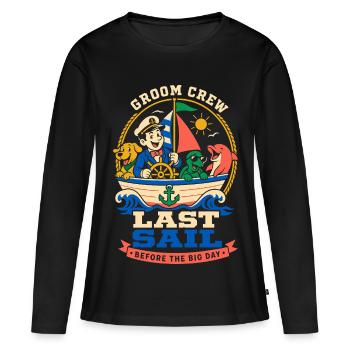 Letzte Segeltour vor der Hochzeit - Frauen Premium Bio Langarmshirt - Schwarz - Vorne - Julia (174cm)