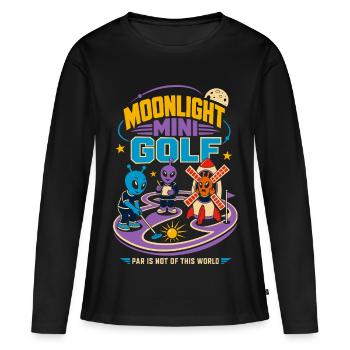 Mondschein Minigolf mit Aliens - T-shirt manches longues Premium bio Femme - noir - Devant - Julia (174cm)