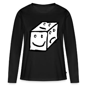 cube - Women's Premium Organic Long Sleeve Shirt - black - Front - Julia (174cm)
