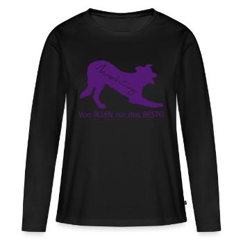 Mischling - Frauen Premium Bio Langarmshirt - Schwarz - Vorne - Julia (174cm)