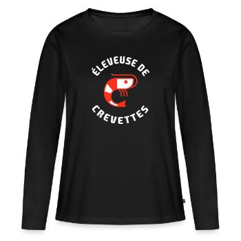 CRS SHRIMP - Women's Premium Organic Long Sleeve Shirt - black - Front - Julia (174cm)