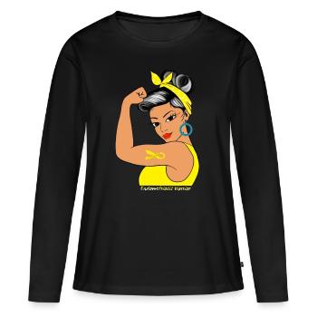 Endometriosis Warrior Awareness - Frauen Premium Bio Langarmshirt - Schwarz - Vorne - Julia (174cm)