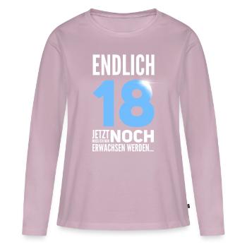 Enfin 18 ans - T-shirt manches longues Premium bio Femme - rose poudré - Devant - Julia (174cm)