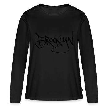Brooklyn - Women's Premium Organic Long Sleeve Shirt - black - Front - Julia (174cm)