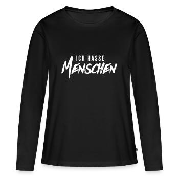 I hate people - Women's Premium Organic Long Sleeve Shirt - black - Front - Julia (174cm)