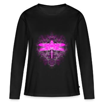 libellule - T-shirt manches longues Premium bio Femme - noir - Devant - Julia (174cm)