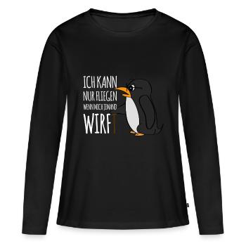 Je ne peux pas voler si tu ne me jettes pas - T-shirt manches longues Premium bio Femme - noir - Devant - Julia (174cm)