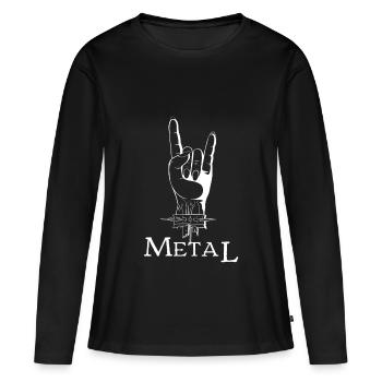 Metal - Frauen Premium Bio Langarmshirt - Schwarz - Vorne - Julia (174cm)